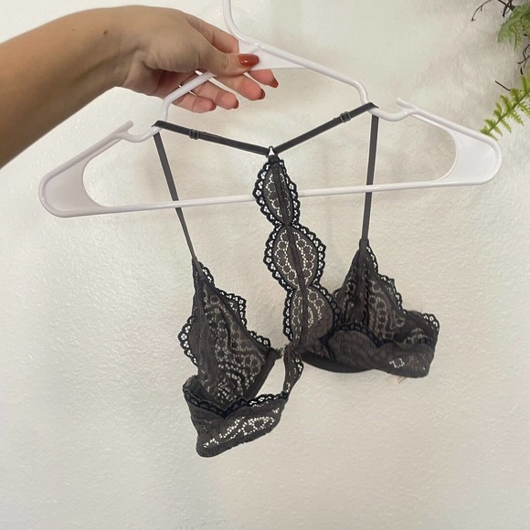 Free People Women's 34B Slow Dance Underwire Bra Gray Grey Lace - Picture 6 of 11